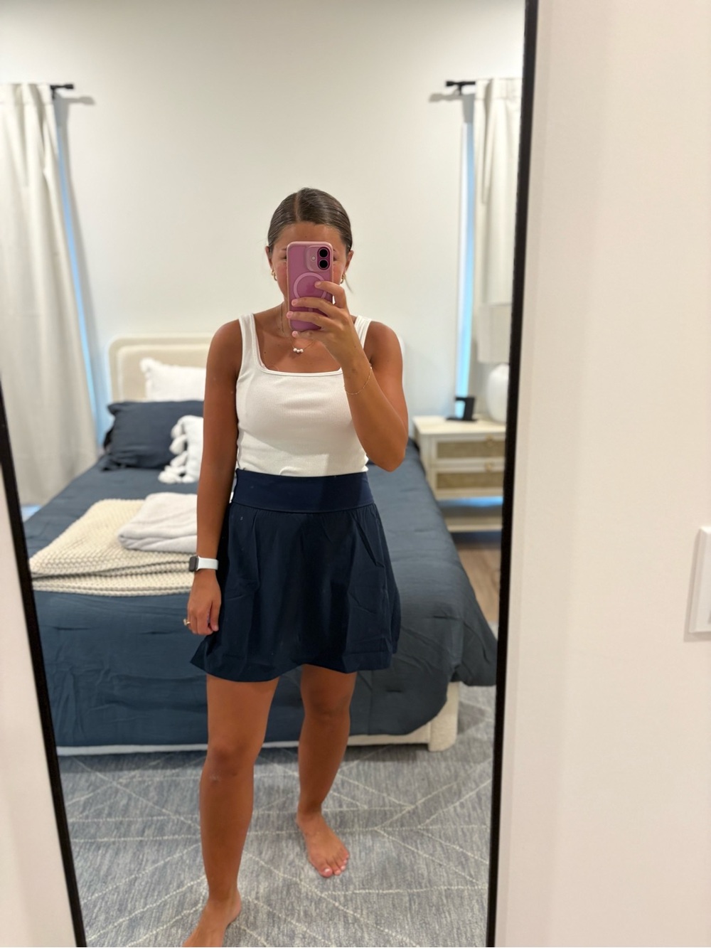 SPANX Navy High-Waist Navy Athletic Skirt